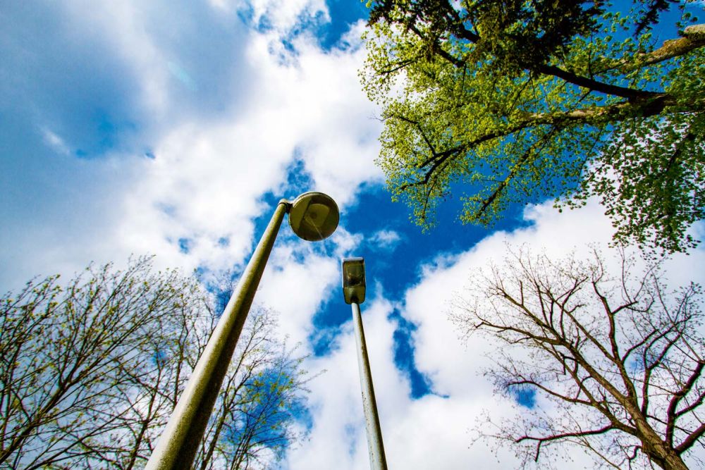 Laternenpaar von unten